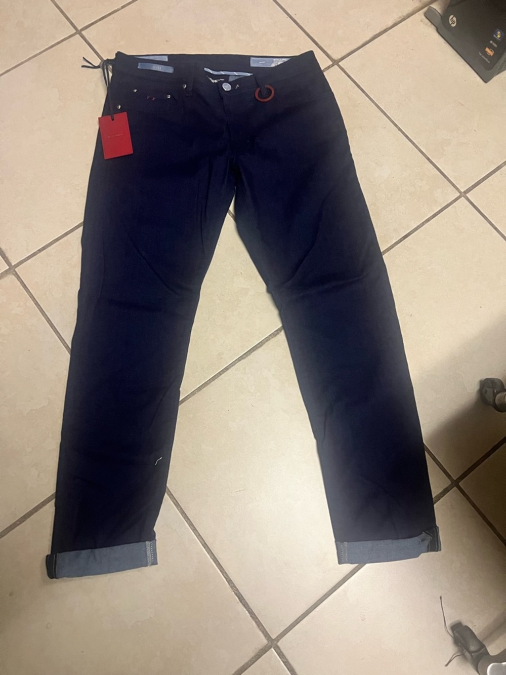 Tramarossa Dark Blue Cotton Michelangelo Velvet Men Size 32